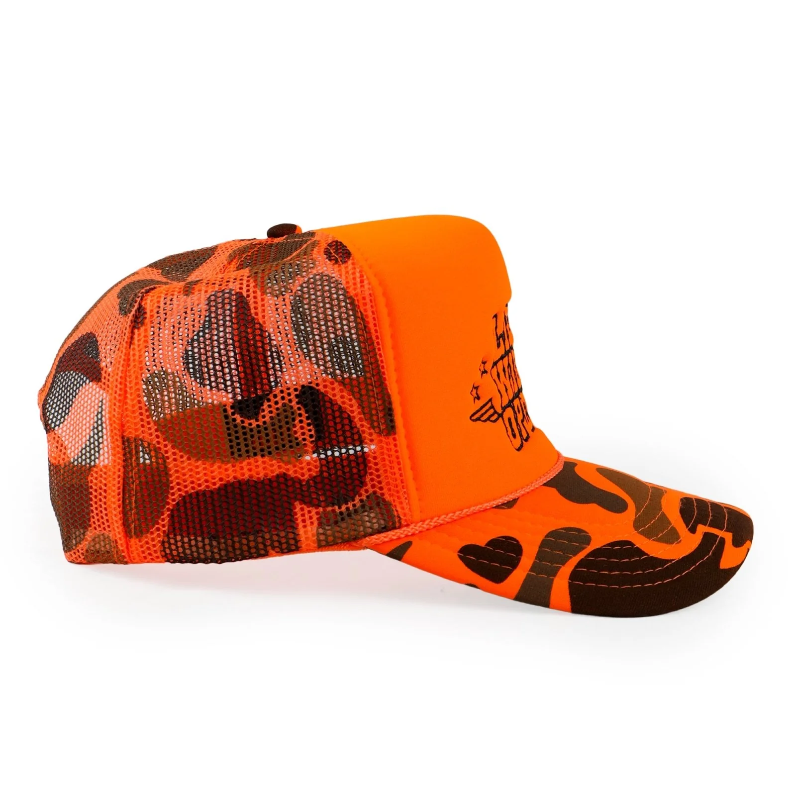 Blaze Orange Camo Trucker Hat - Image 3