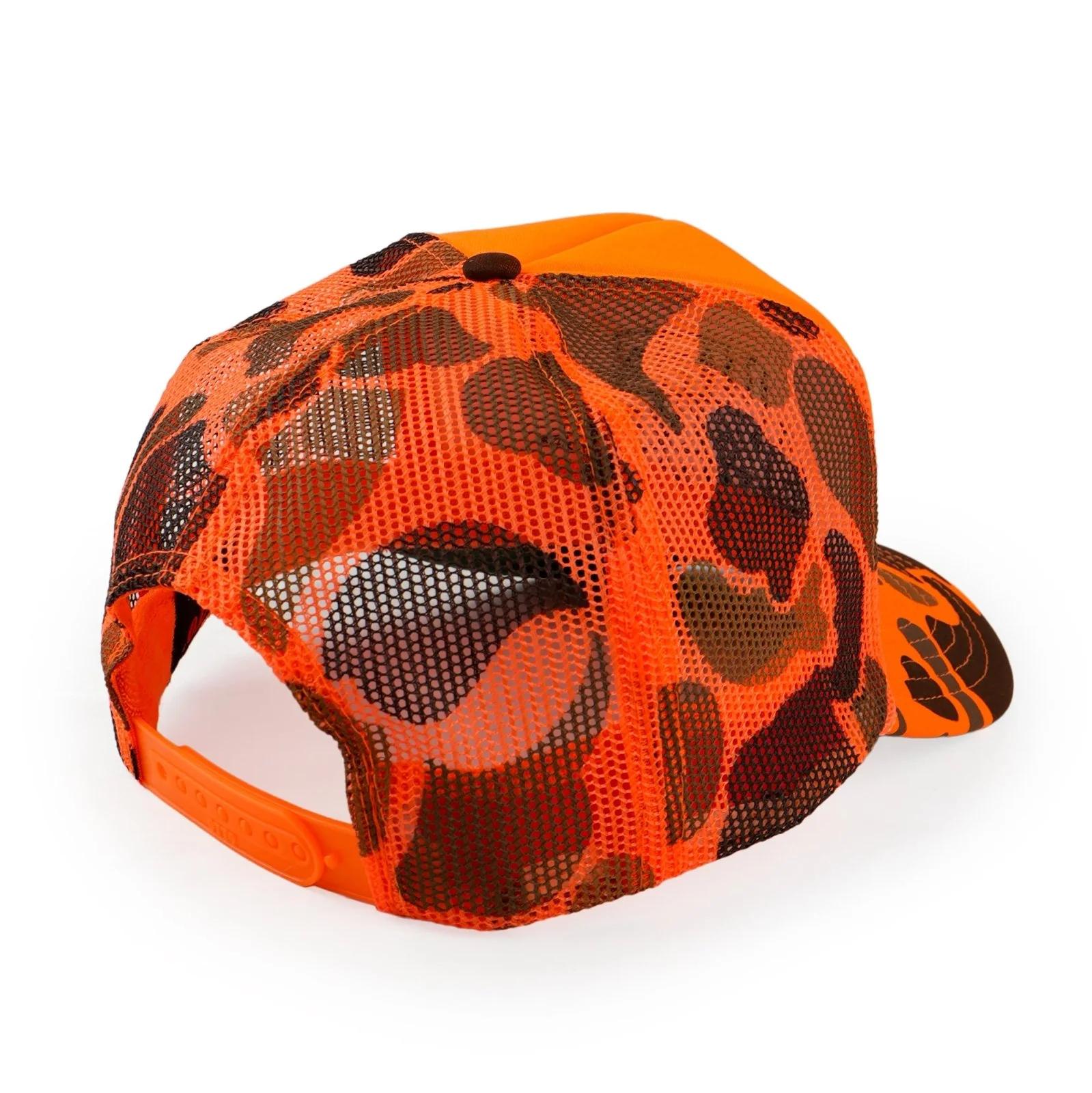 Blaze Orange Camo Trucker Hat - Image 4
