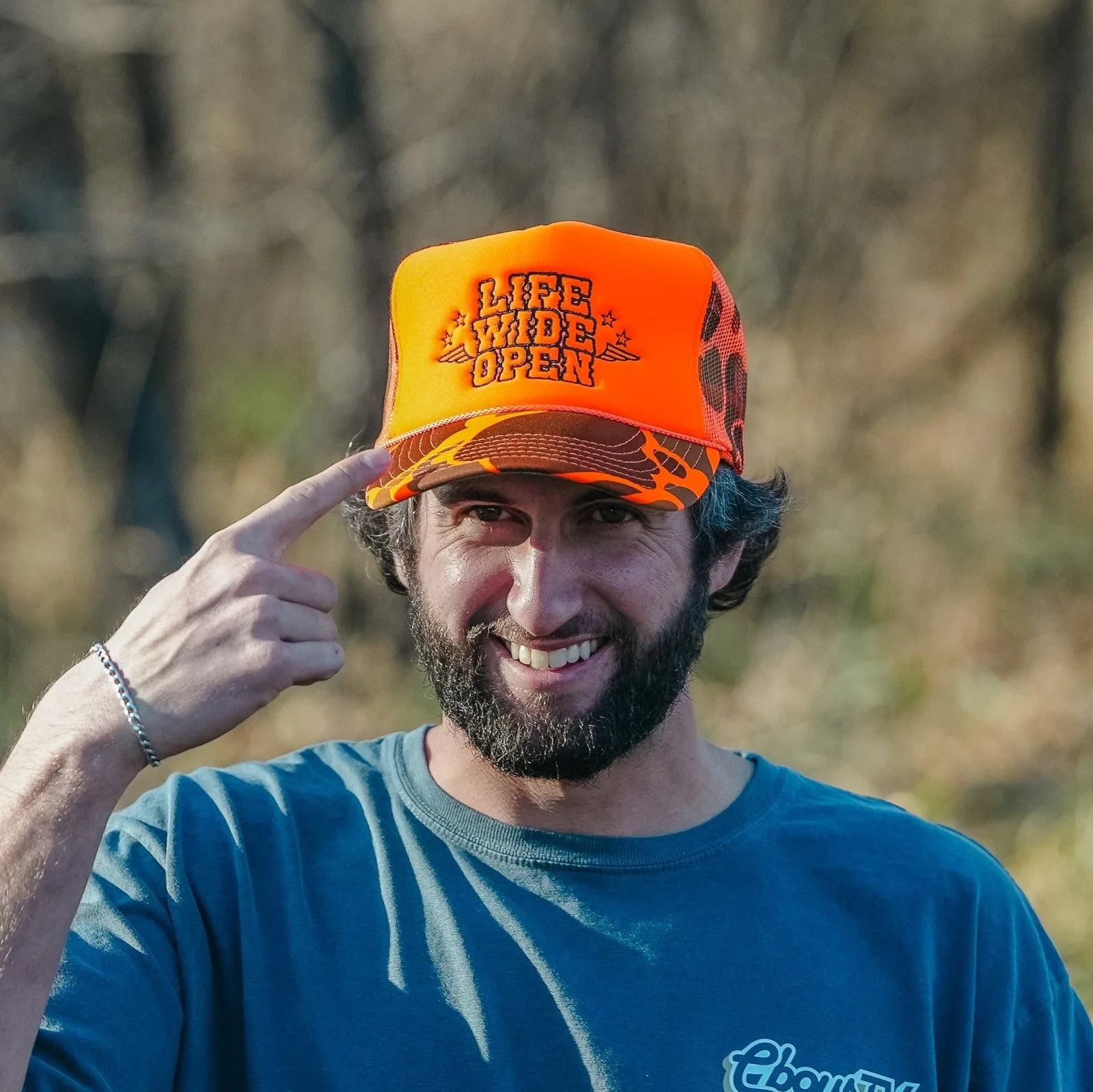 Blaze Orange Camo Trucker Hat - Image 6