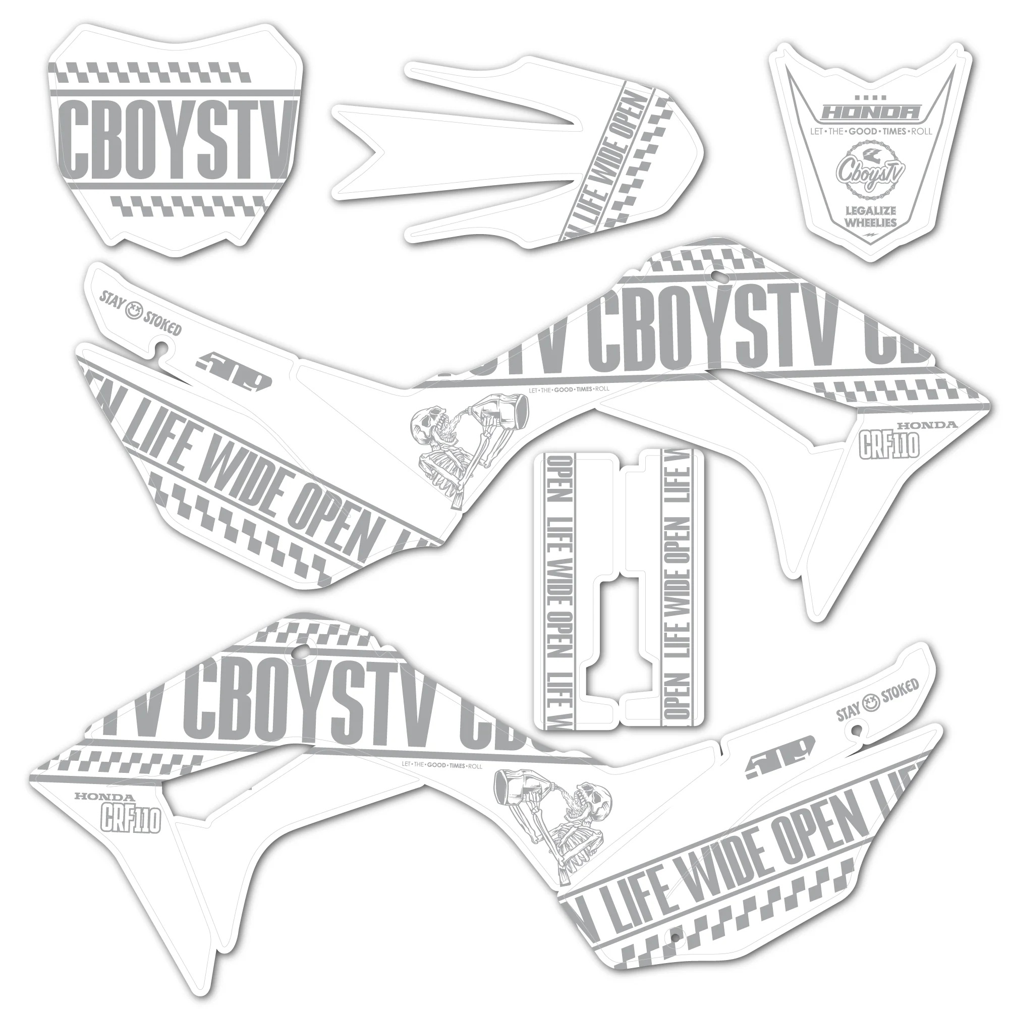 CRF110 Modern Vintage Pit Bike Wrap - Image 3