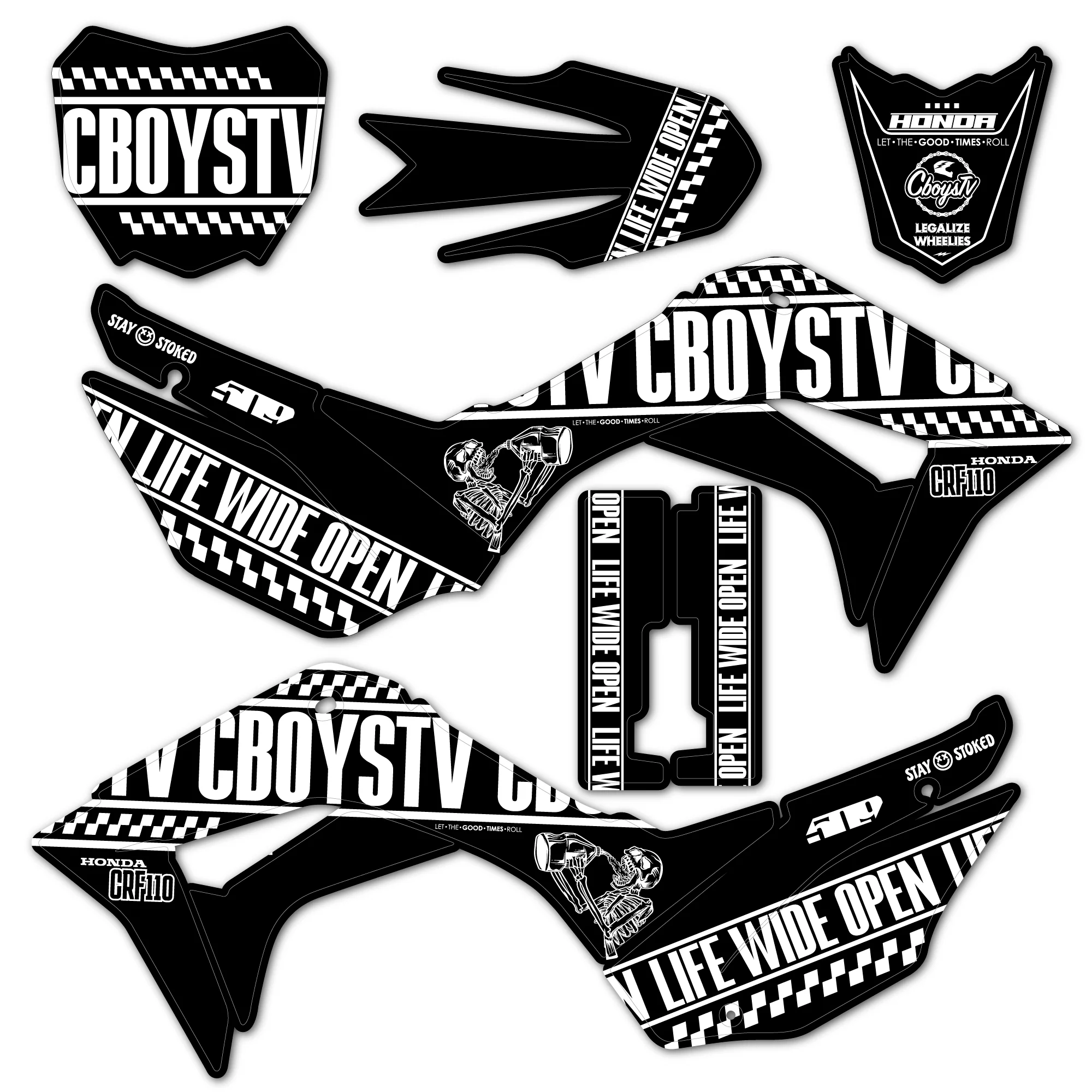 CRF110 Modern Vintage Pit Bike Wrap - Image 9
