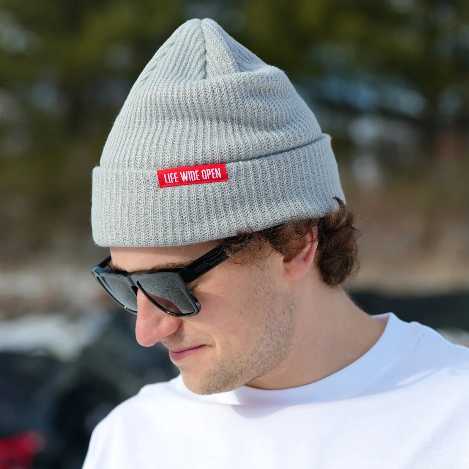 Gray Ribbed Void Beanie - Image 5