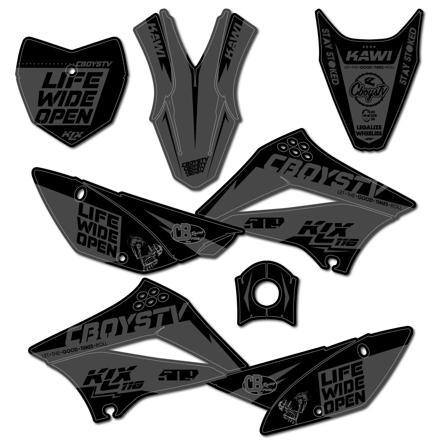 KLX110 CboysTV Pit Bike Wrap - Image 3