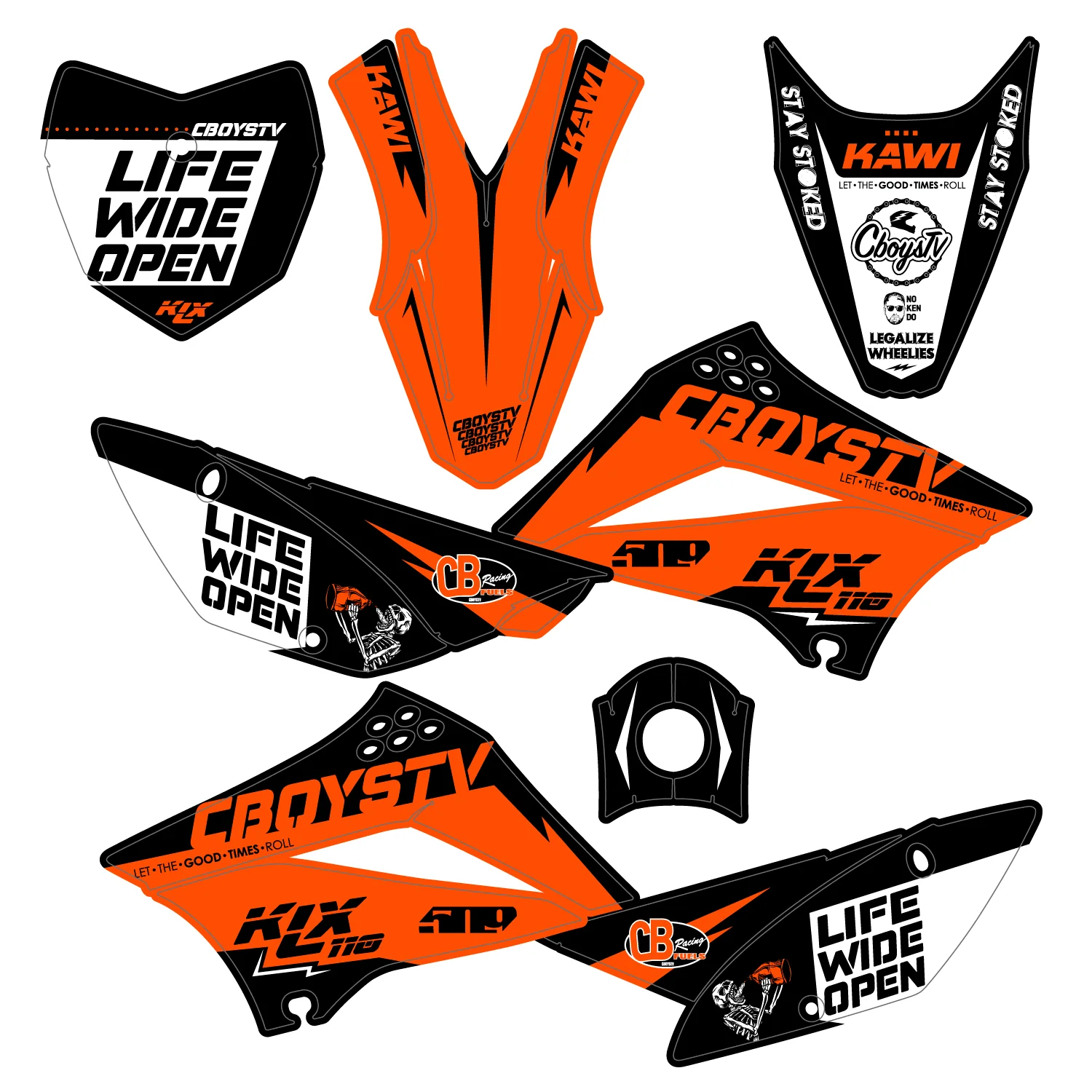 KLX110 CboysTV Pit Bike Wrap - Image 5