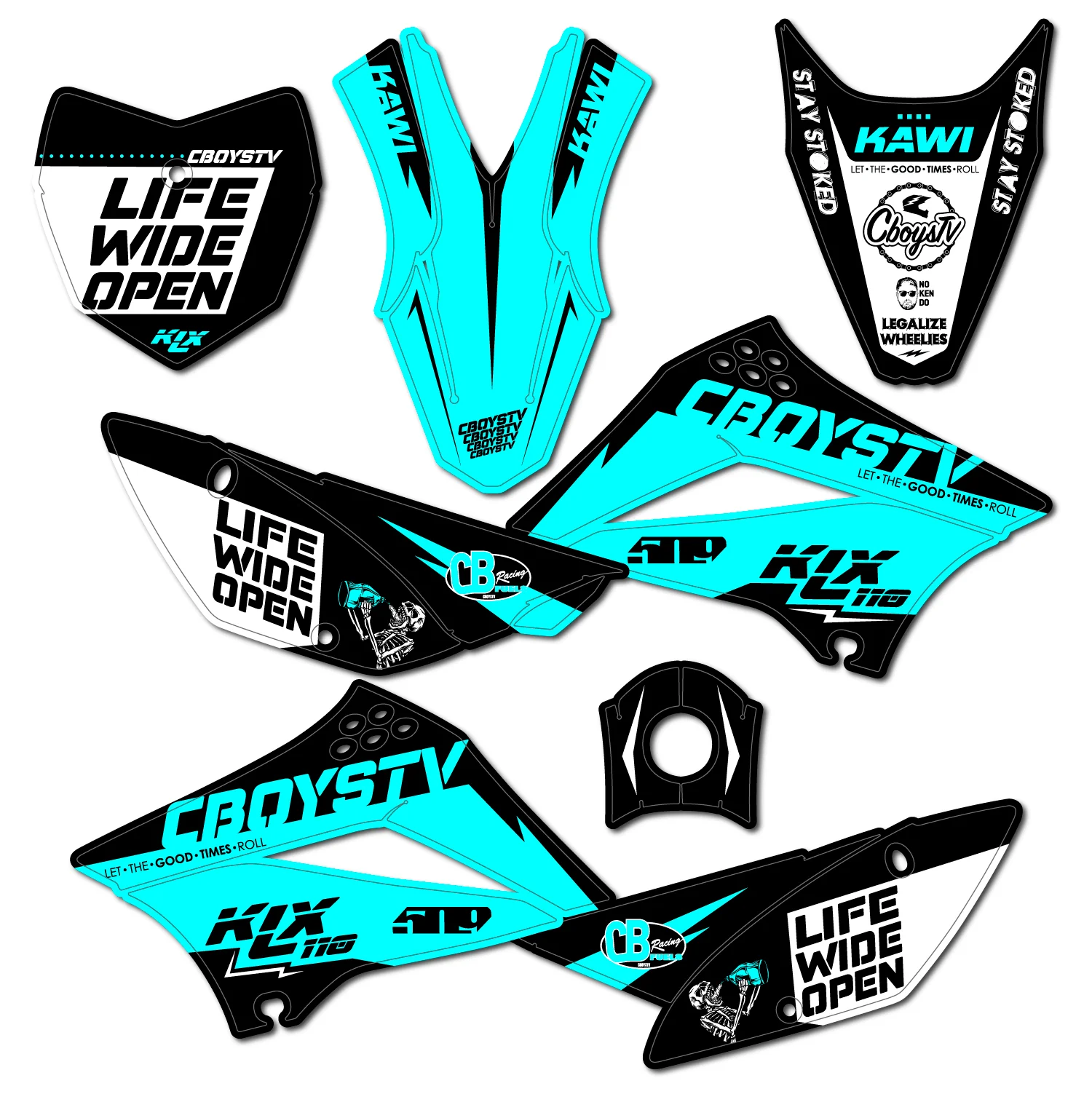 KLX110 CboysTV Pit Bike Wrap - Image 9